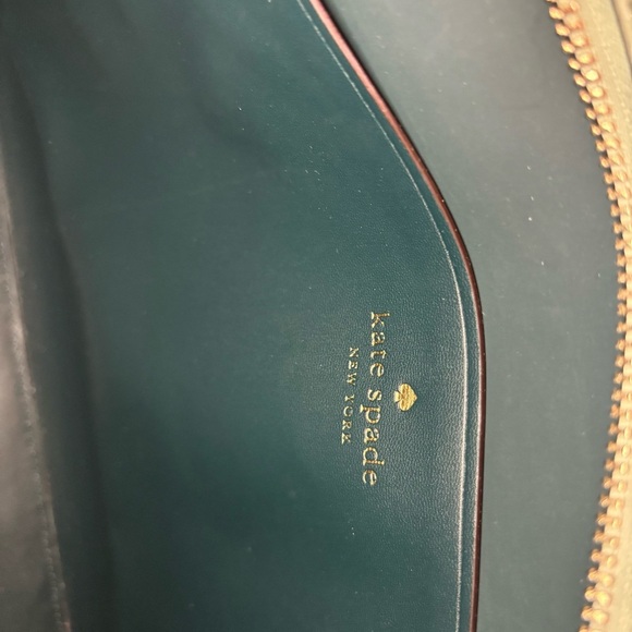 NWT ♠️ Kate Spade Cara Tote Bag Large Seawater Green Gold Hardware Grain Leather - Picture 13 of 16